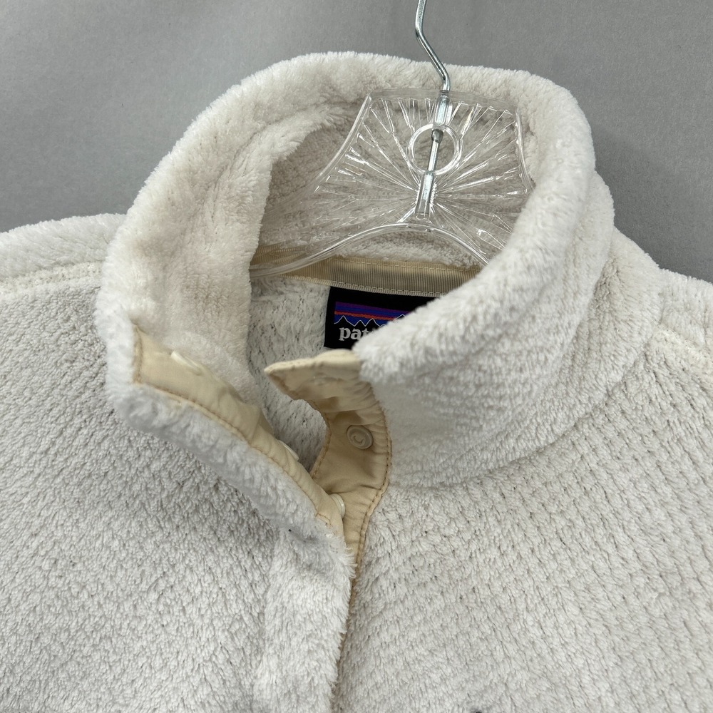 Patagonia Pullover Retool Snap-T Womens Small Polartec Pocket White Raw Linen - Picture 4 of 16